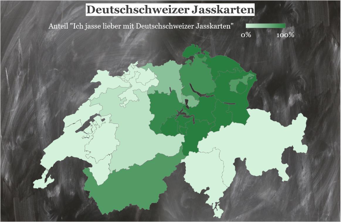 Umfrage Jassgrenze: Bevorzugte Jasskarten deutschschweizer Jasskarten