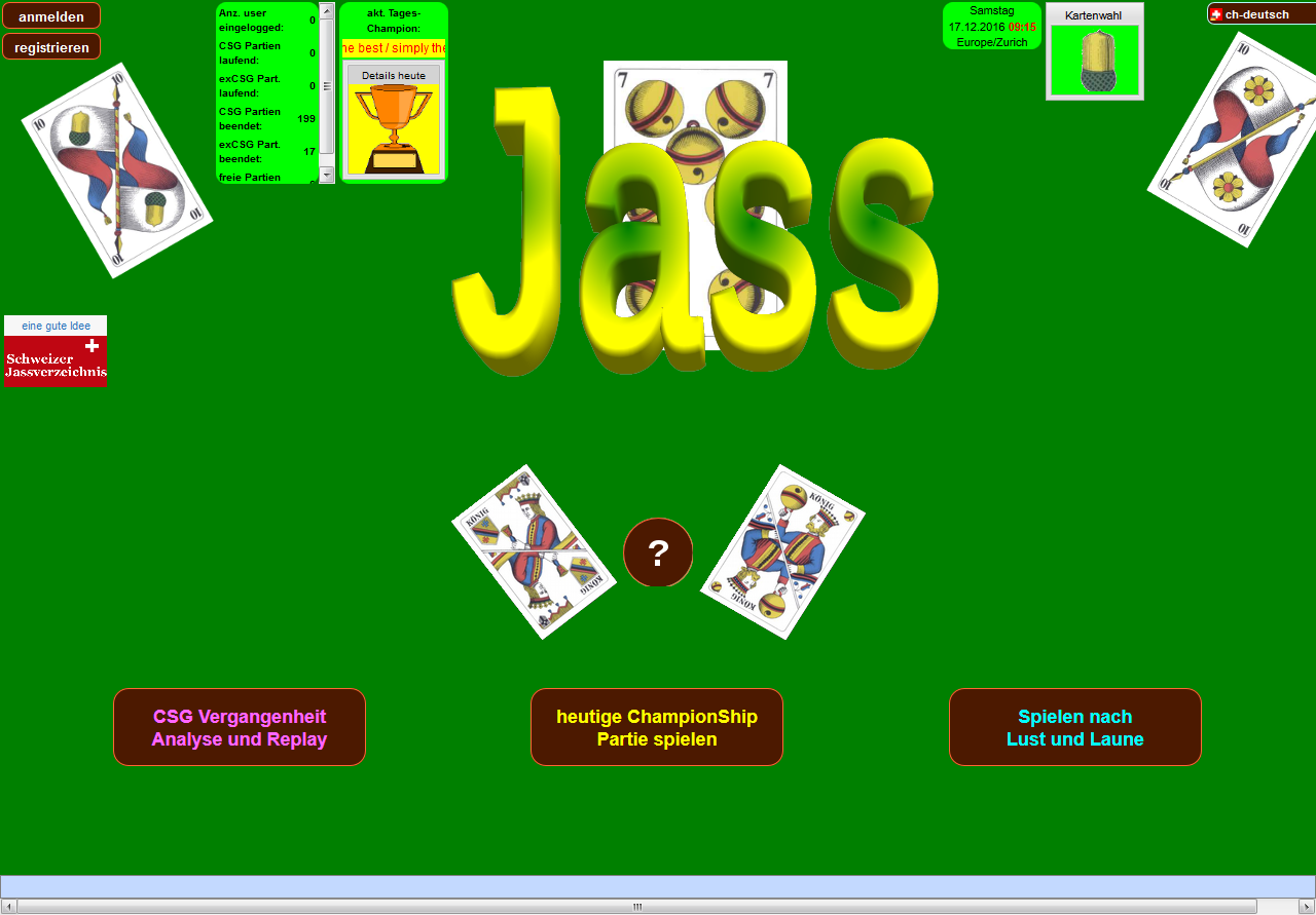Jouer au jass en ligne avec jass.e-act.ch