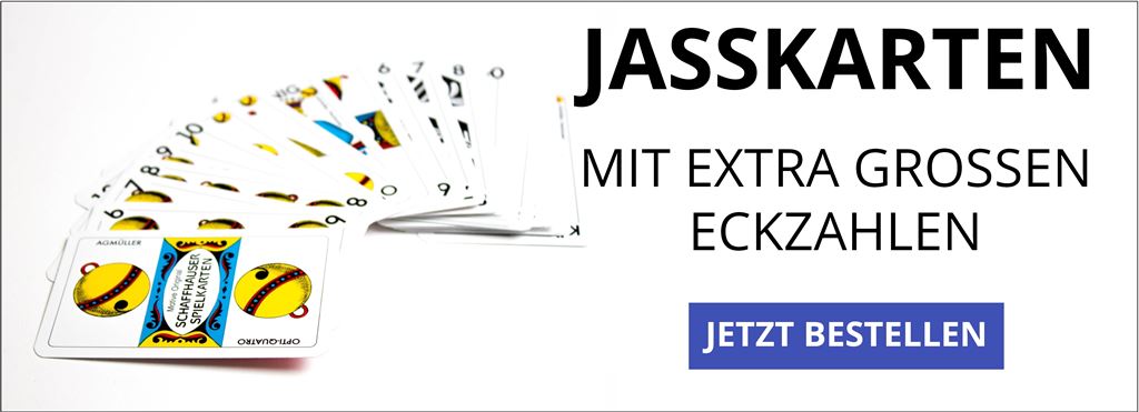 Deutschschweizer Jasskarten mit extra grossen Kennzahlen beim Schweizer Jassverzeichnis bestellen