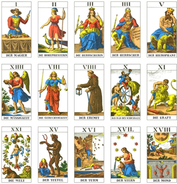 Die Spielkarten für das Kartenspiel Troggu